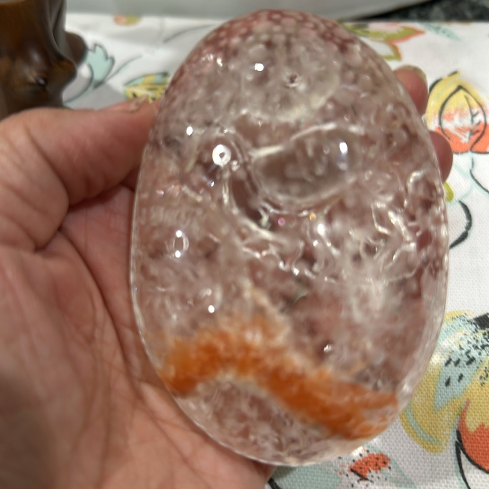Rare Rabbit hair carved crystal quartz Buddha stone on stand - Picture 6 of 14